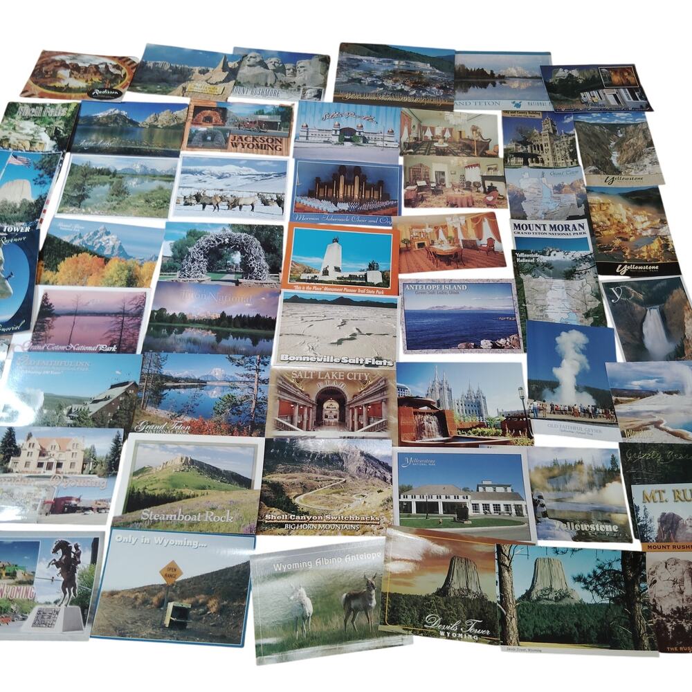 Vintage Utah & Wyoming Postcards Lot - 54 Postcards Ephemera Estate Collection